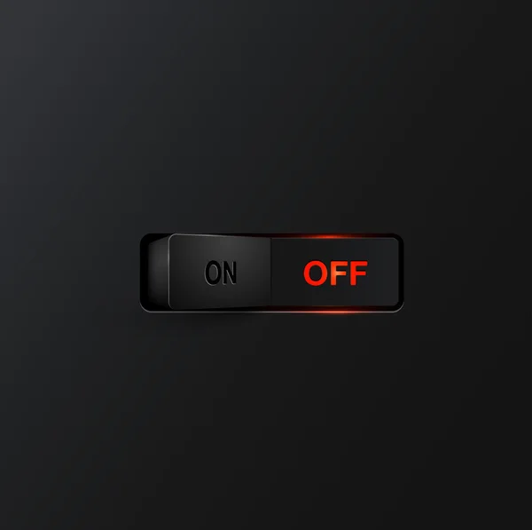 Realistic black switches with backlight OFF, vector — Stock Vector