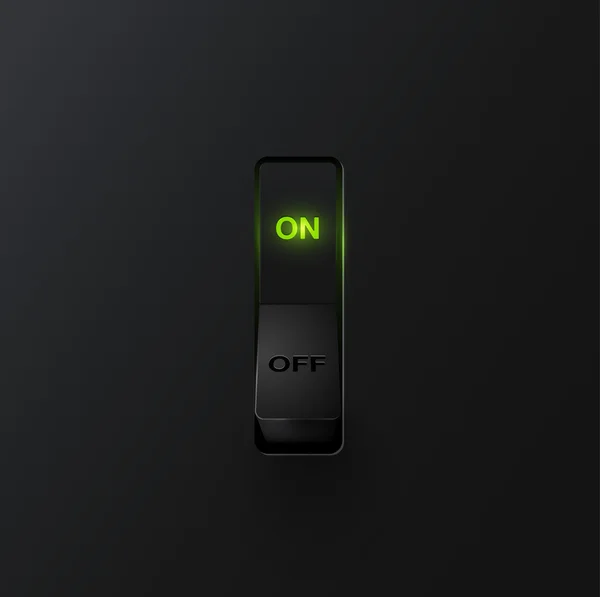Realistic black switches (ON/OFF) on black background, vector il Stock ...