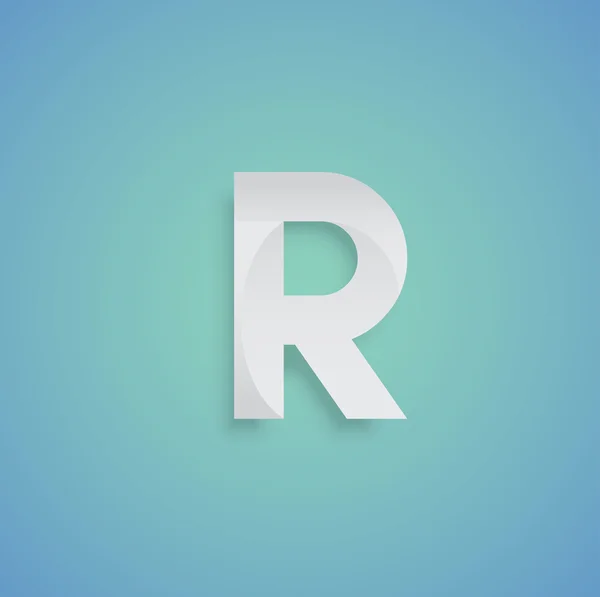 Символ R білого паперу — стоковий вектор