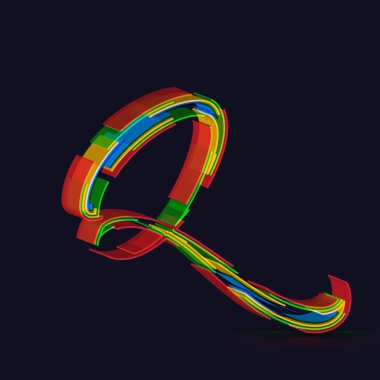 3D renkli yazı tipinden bir yazı kümesi