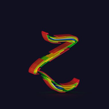 3D renkli yazı tipinden bir yazı kümesi