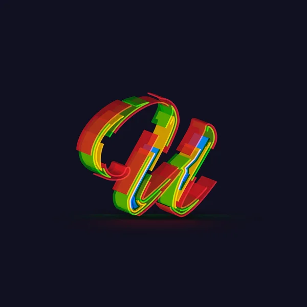 3D πολύχρωμο γραμματοσειρά από ένα στοιχειοθετημένη — Διανυσματικό Αρχείο