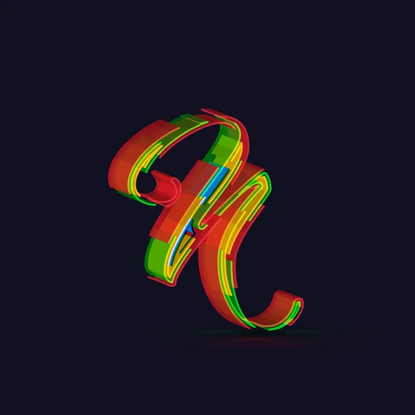 3D красочный шрифт из набора шрифтов — стоковый вектор