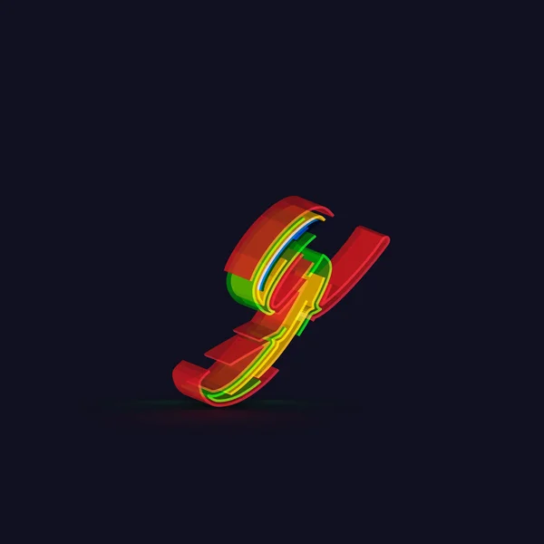 3D barevné písmo z sázet — Stockový vektor