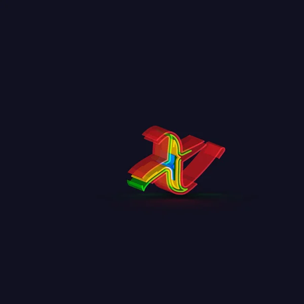 Fuente colorida 3D de un tipo de letra — Vector de stock