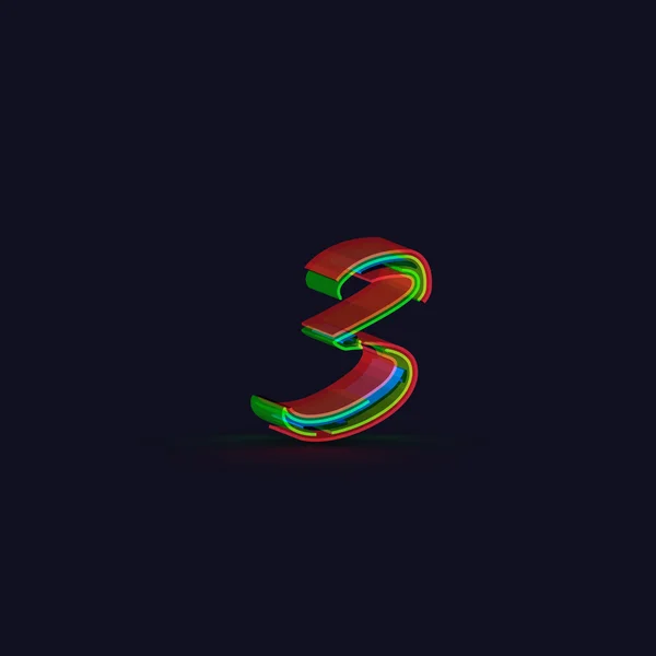 3D-kleurrijke lettertype uit een set — Stockvector