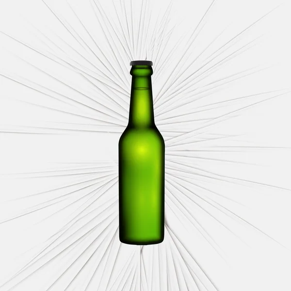 Groene realistische bierfles — Stockvector