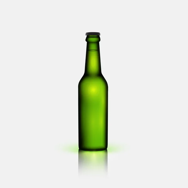 Garrafa de cerveja realista verde — Vetor de Stock