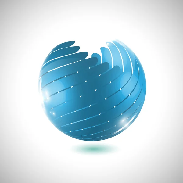 Globe niebieski piłka — Wektor stockowy