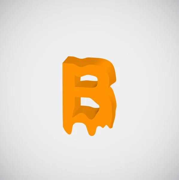 Melting orange B character — Stock Vector