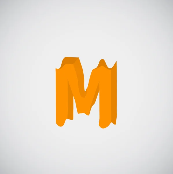 Melting orange M character — Stock Vector