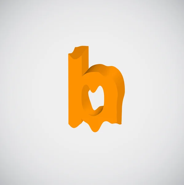 Таяние оранжевого символа B — стоковый вектор