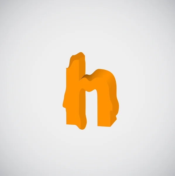Caráter H laranja derretendo —  Vetores de Stock
