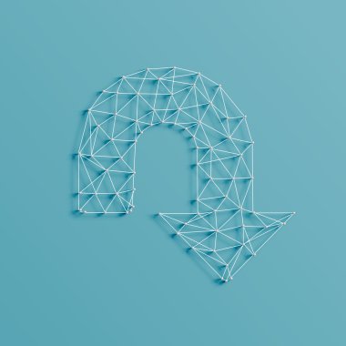 Çizgiler ve iğne ile yapılan bir ok