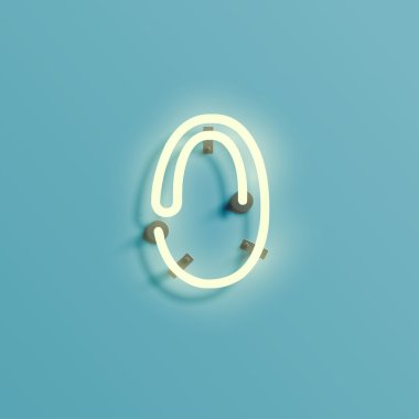 Gerçekçi neon karakter bir yazı kümesi