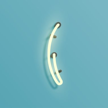 Neon gerçekçi karakter üzerinden bir yazı kümesi