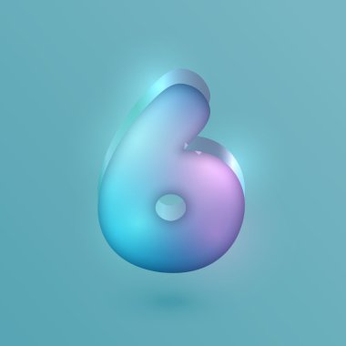 3D altı gerçekçi neon karakter