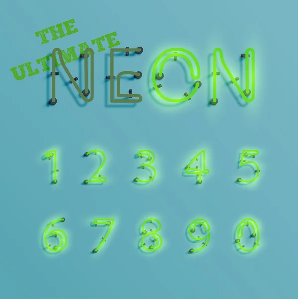 Realistiska neon karaktär typsätta — Stock vektor
