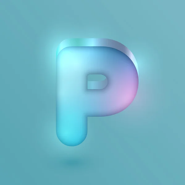 3D-s p reális neon karakter — Stock Vector