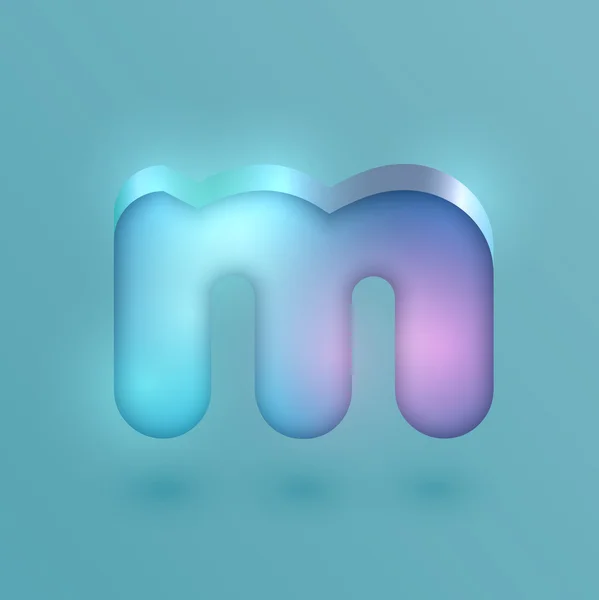 3D m realistische neon teken — Stockvector