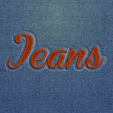 Yazı tipi, vektör illustraion tarz bir denim