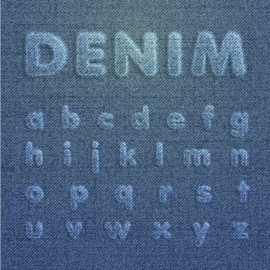 Yazı tipi, vektör illustraion tarz bir denim