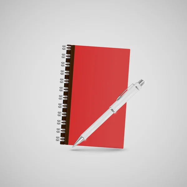 Un icono de cuaderno realista, vector — Vector de stock