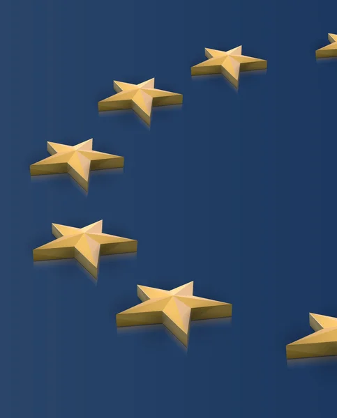Európai uniós zászló csillagok 3d-ben, vektor — Stock Vector