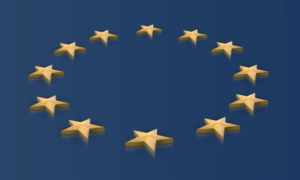 Estrelas de bandeira da União Europeia em 3D, vector — Vetor de Stock