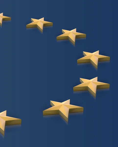 Drapeau de l'Union européenne étoiles en 3D, vecteur — Image vectorielle