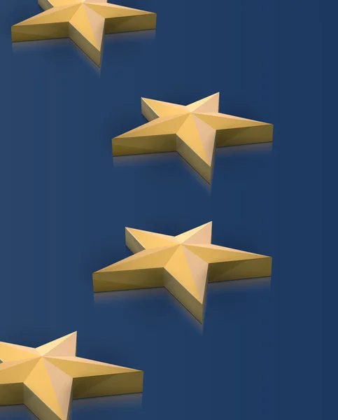 Bintang bendera Uni Eropa dalam 3D, vektor - Stok Vektor