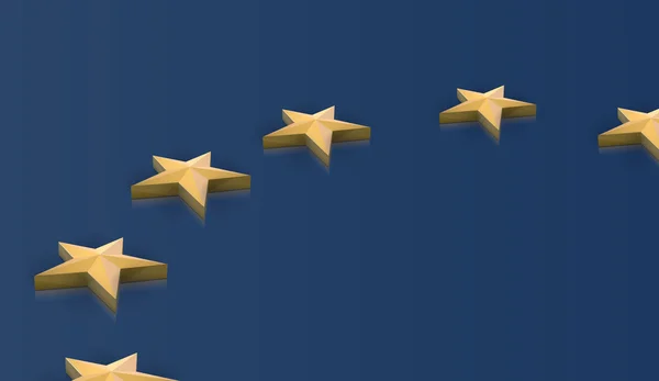 Drapeau de l'Union européenne étoiles en 3D, vecteur — Image vectorielle