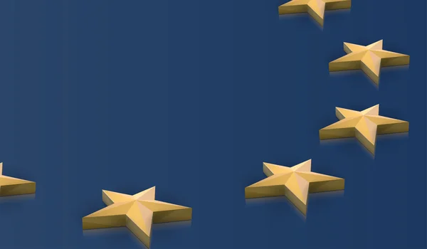 Estrelas de bandeira da União Europeia em 3D, vector —  Vetores de Stock