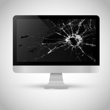 kırık bilgisayar monitörü