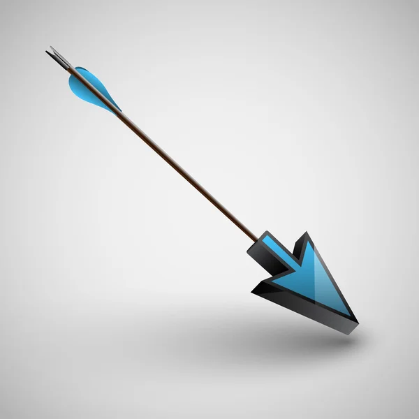 Cursor-like blue arrow — Stock Vector