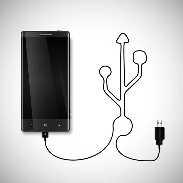 Şarj kablosu USB sembolü şekillendirme