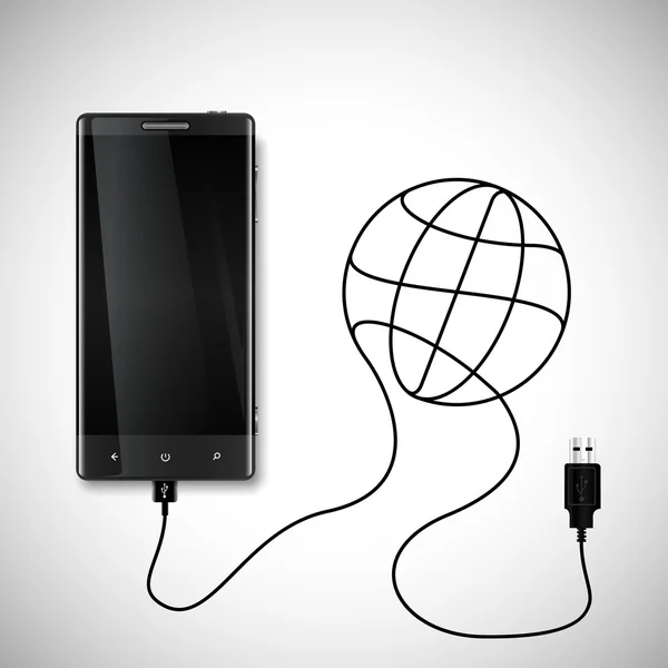 Cordon de charge formant le symbole globe — Image vectorielle