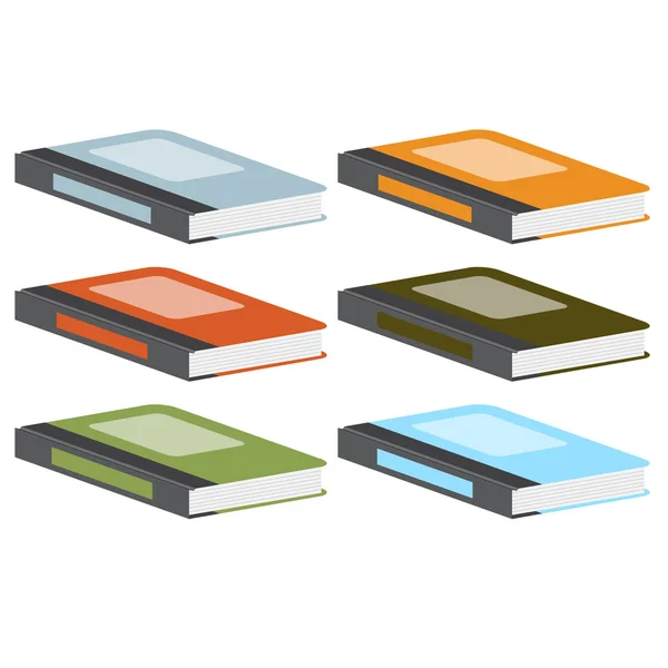 Geassorteerde kleurrijke boeken — Stockvector