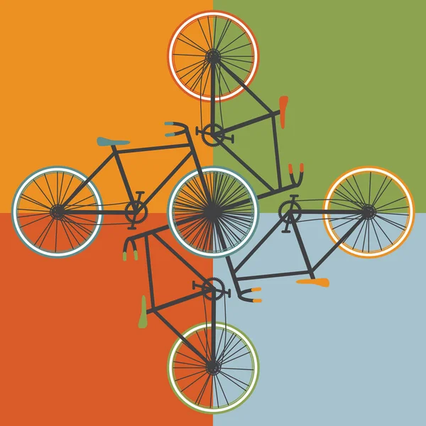 Colorful bicycle composition — Stock Vector