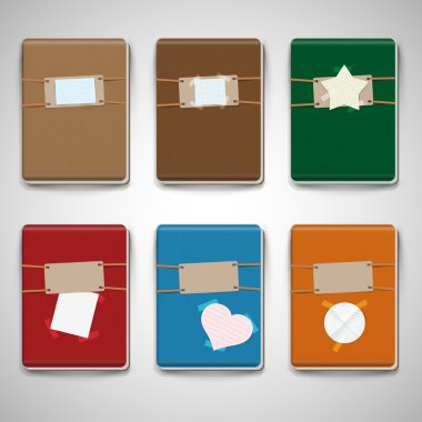 Assorted colorful notebooks clipart