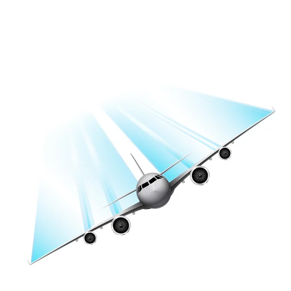 Avion volant rapidement — Image vectorielle