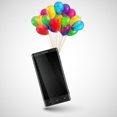 Renkli balonlar ile Smartphone