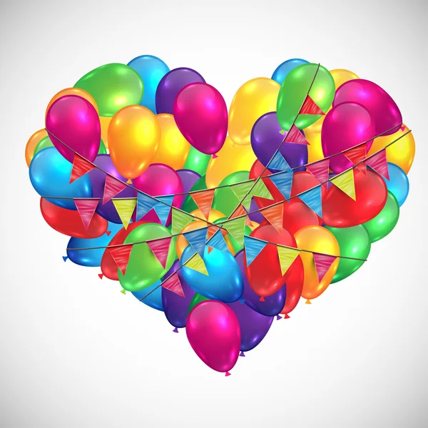 Illustration Luftballons in Herzform — Stockvektor