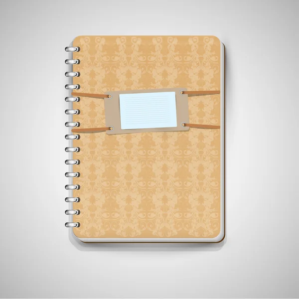 Notebook met lege tag — Stockvector