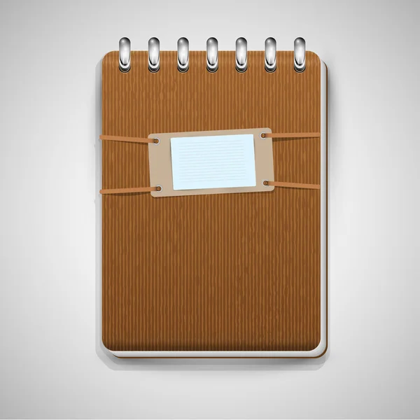Cuaderno con etiqueta en blanco — Vector de stock