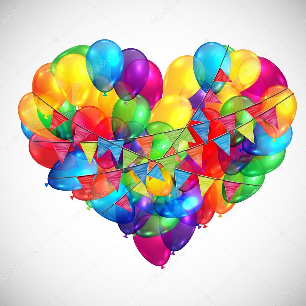 Heart shaped balloons illustration
