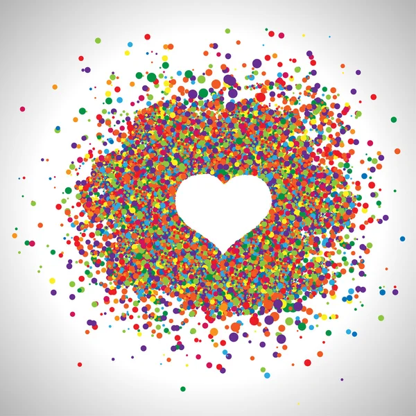 Heart symbol in dots pile — Stock Vector