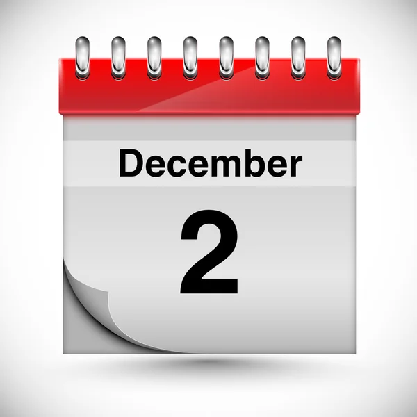 Kalendarz na stronie grudnia — Wektor stockowy
