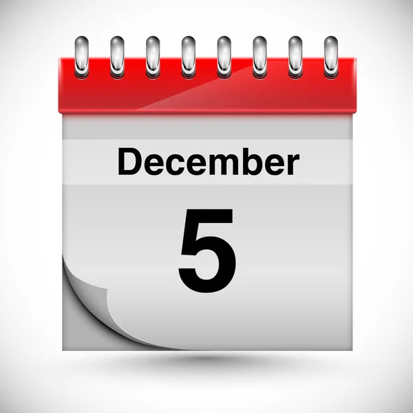 Page du calendrier pour décembre — Image vectorielle