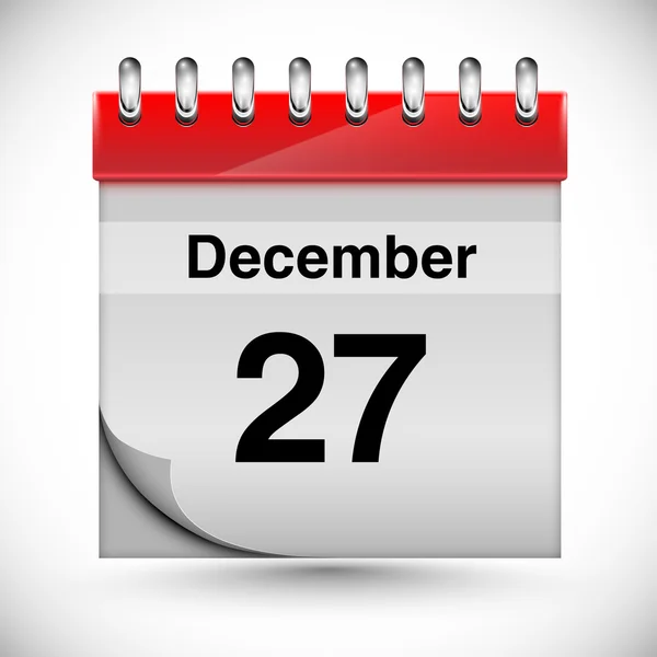 Agendapagina voor December — Stockvector